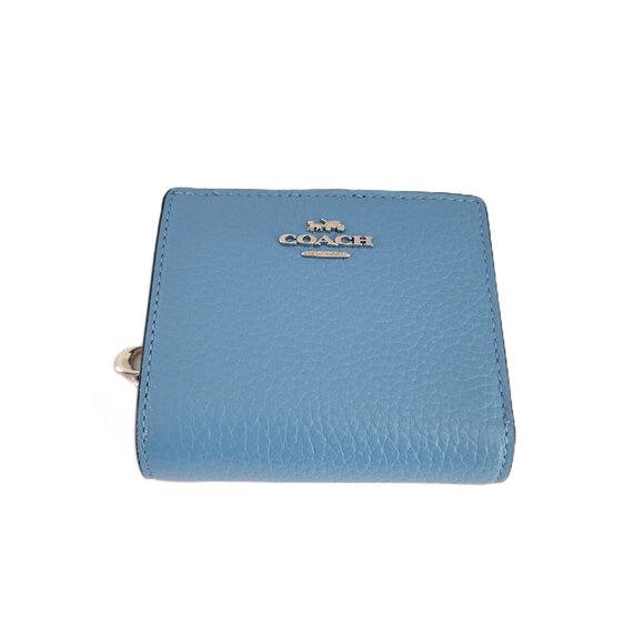 Coach CBO77 Snap Wallet Shiny Pebbled Leather Small Clutch Pool - Picture 1 of 6